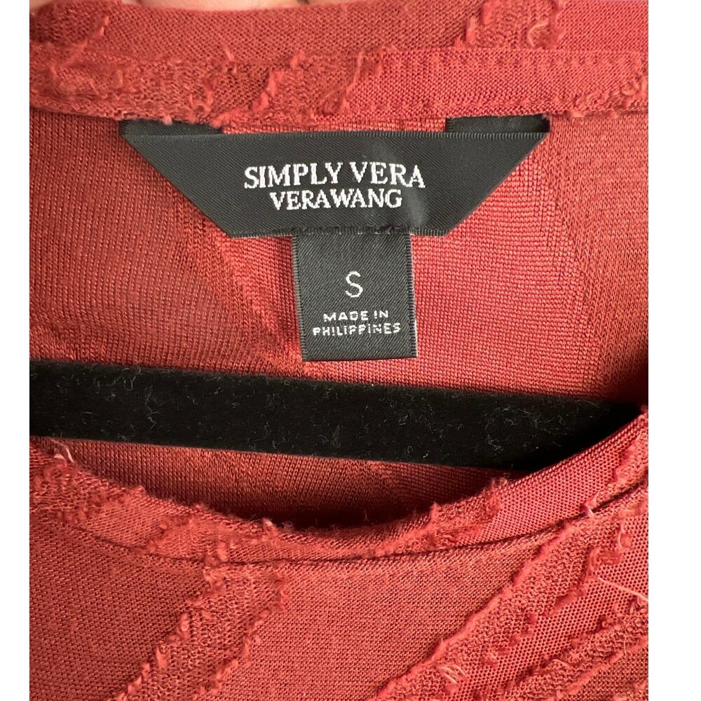 Simply Vera Vera Wang Textured Short Sleeve Tee Size S - Picture 3 of 7